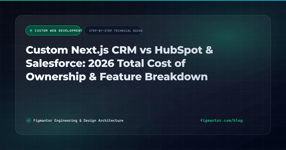 Custom Next.js CRM vs HubSpot & Salesforce: 2026 Total Cost of Ownership & Feature Breakdown